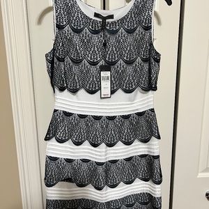 New Lorenna BCBG lace sleeveless black and white dress